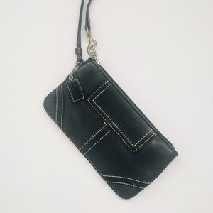 Black Leather Coach Wristlet